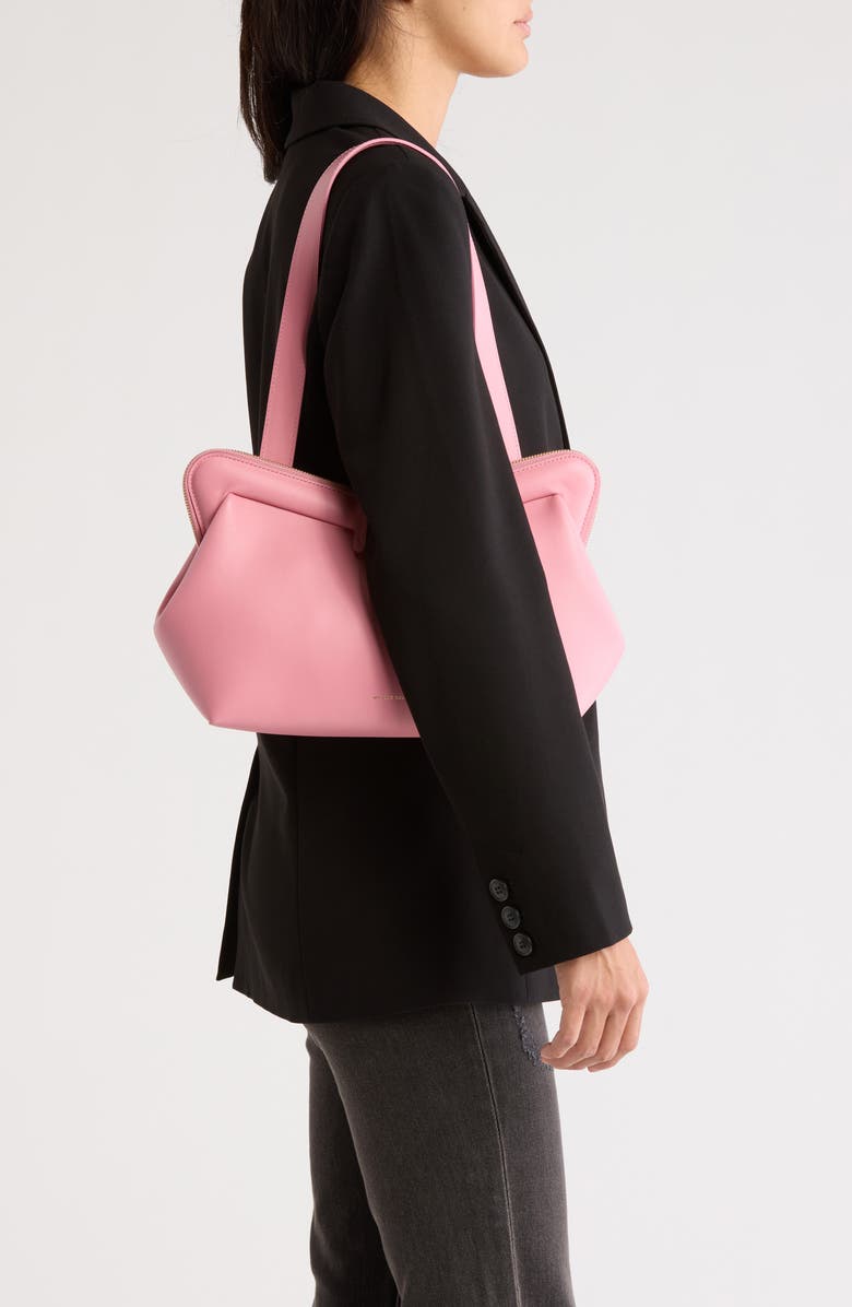 Mansur Gavriel M Frame Leather Shoulder Bag, Alternate, color, Flamingo