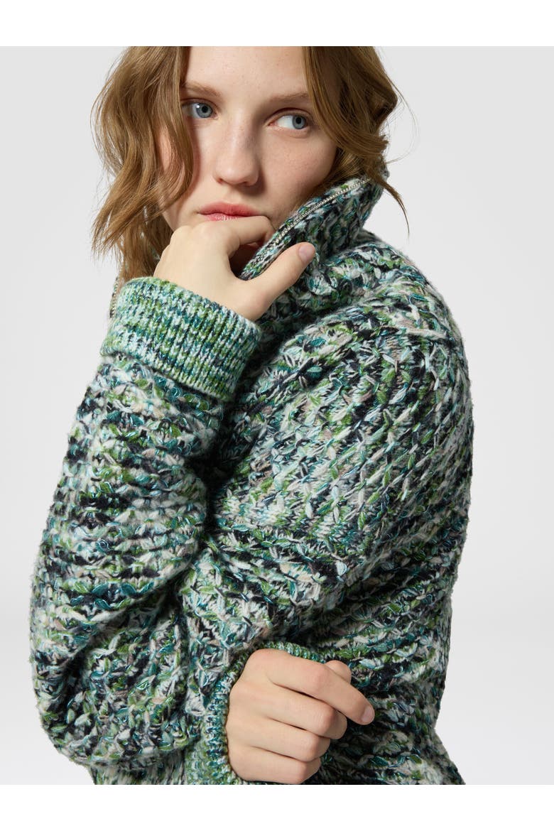 Oversized Full-zip Cardigan With 3d Construction, Alternate, color, Multicoloured