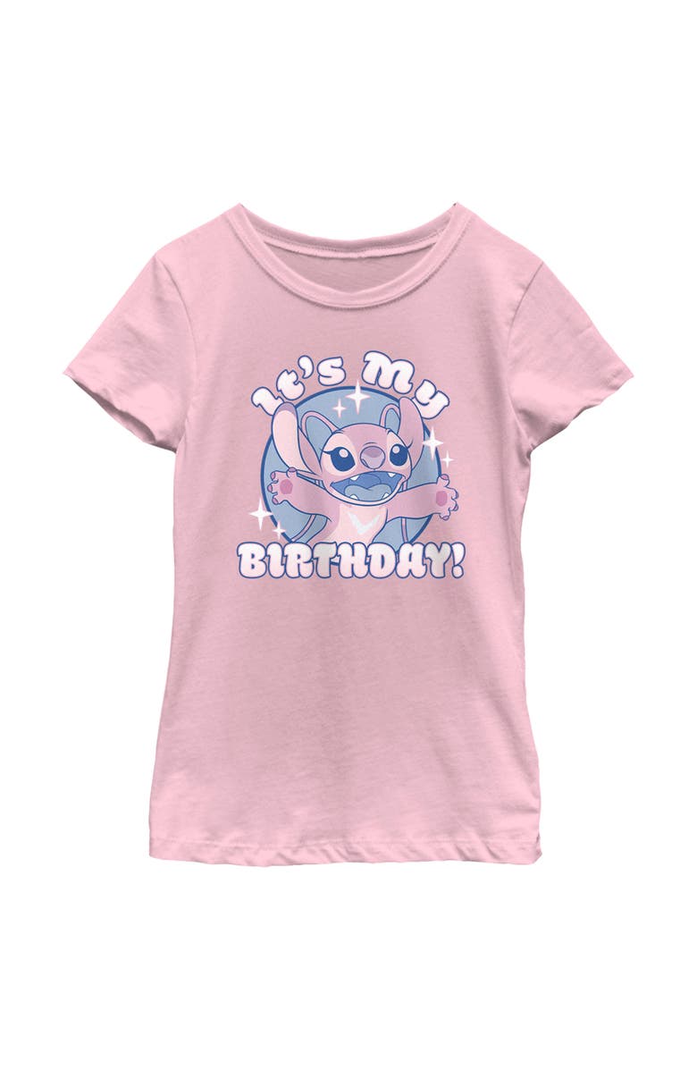 Lilo & Stitch Girl's Lilo & Stitch Angel It's My Birthday Graphic T-Shirt, Main, color, Light Pink