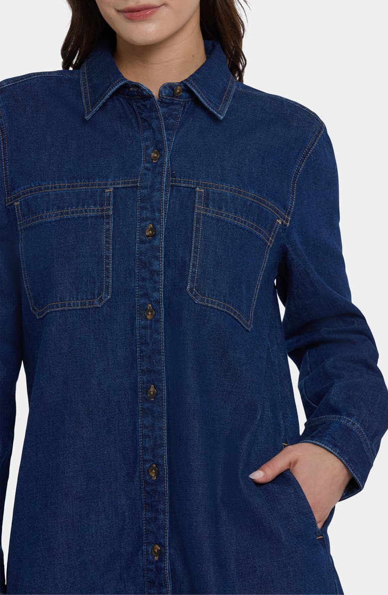 NYDJ Reese Long Sleeve Denim Shirtdress, Alternate, color, Dark Indigo