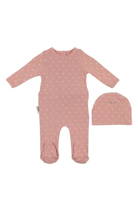 Rib Pineapple Footie & Hat Set (Baby)