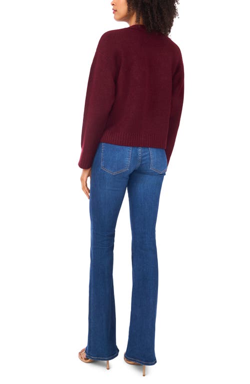 Parker V-neck Crop Cardigan In Burgundy