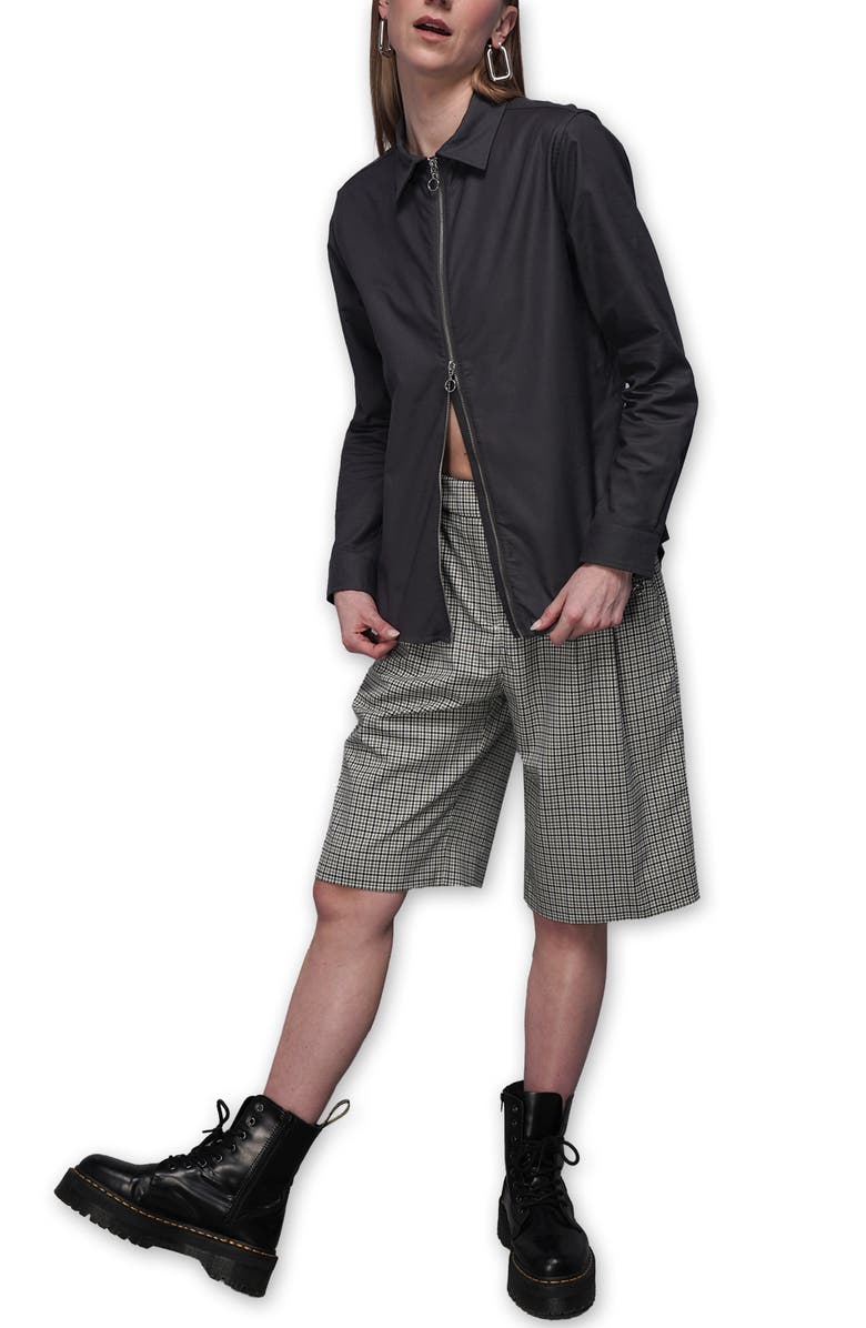 WILDFANG The Essential Long Sleeve Oxford Zip Up Shirt, Alternate, color, 