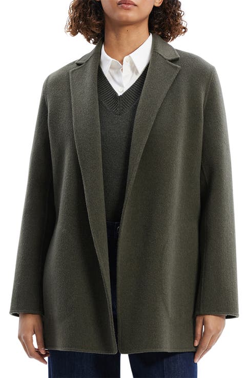 Open Front Wool Blend Blazer (Regular & Petite)