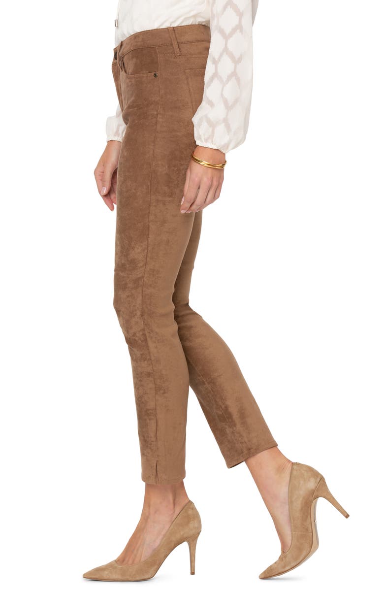 NYDJ Alina Split Hem Faux Suede Ankle Skinny Jeans, Alternate, color, 