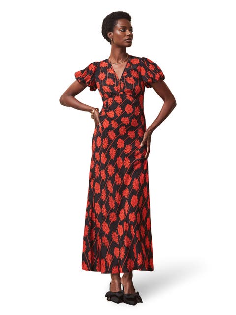 Printed V-Neck Dress