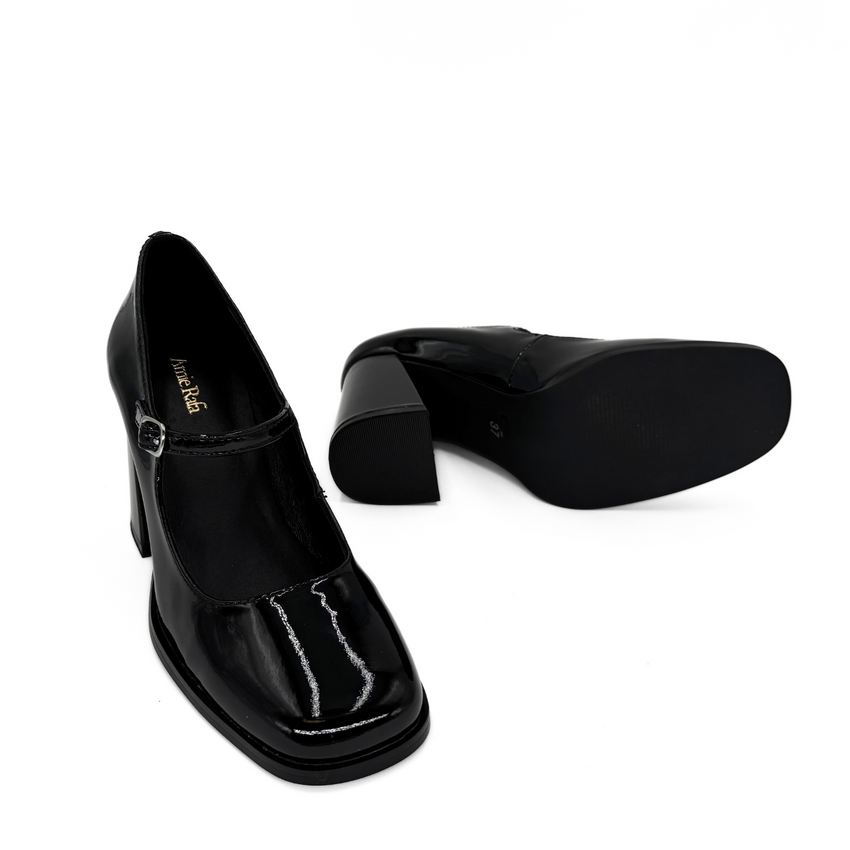 Amie Rafa Jackie Mary Jane Heels, Alternate, color, Black