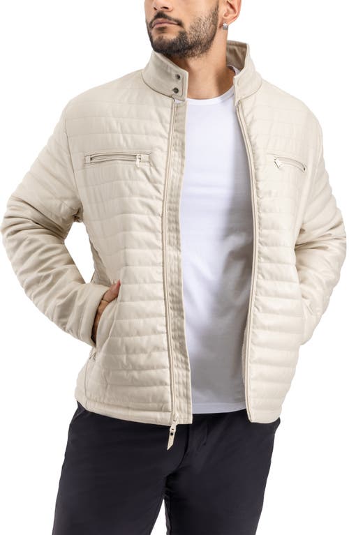X-ray Xray Faux Fur Lining Quilted Faux Leather Jacket In Beige