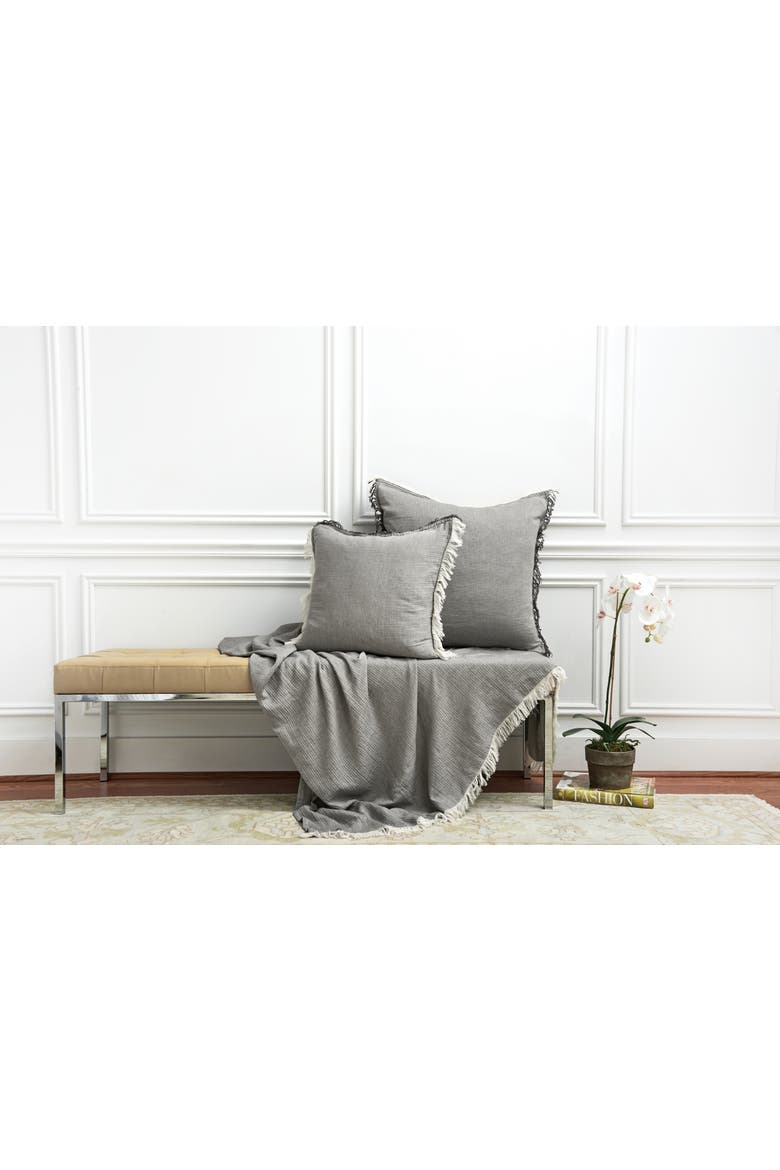 50" x 70" Declan Ash Large Premium Luxury Woven 100% Cotton Throw Blanket, Alternate, color, Grey