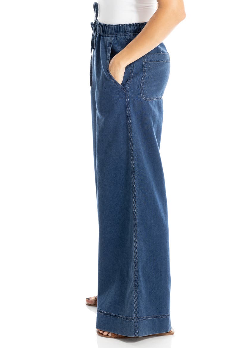 Pique Wide Leg Pants, Alternate, color, DARK WASH INDIGO