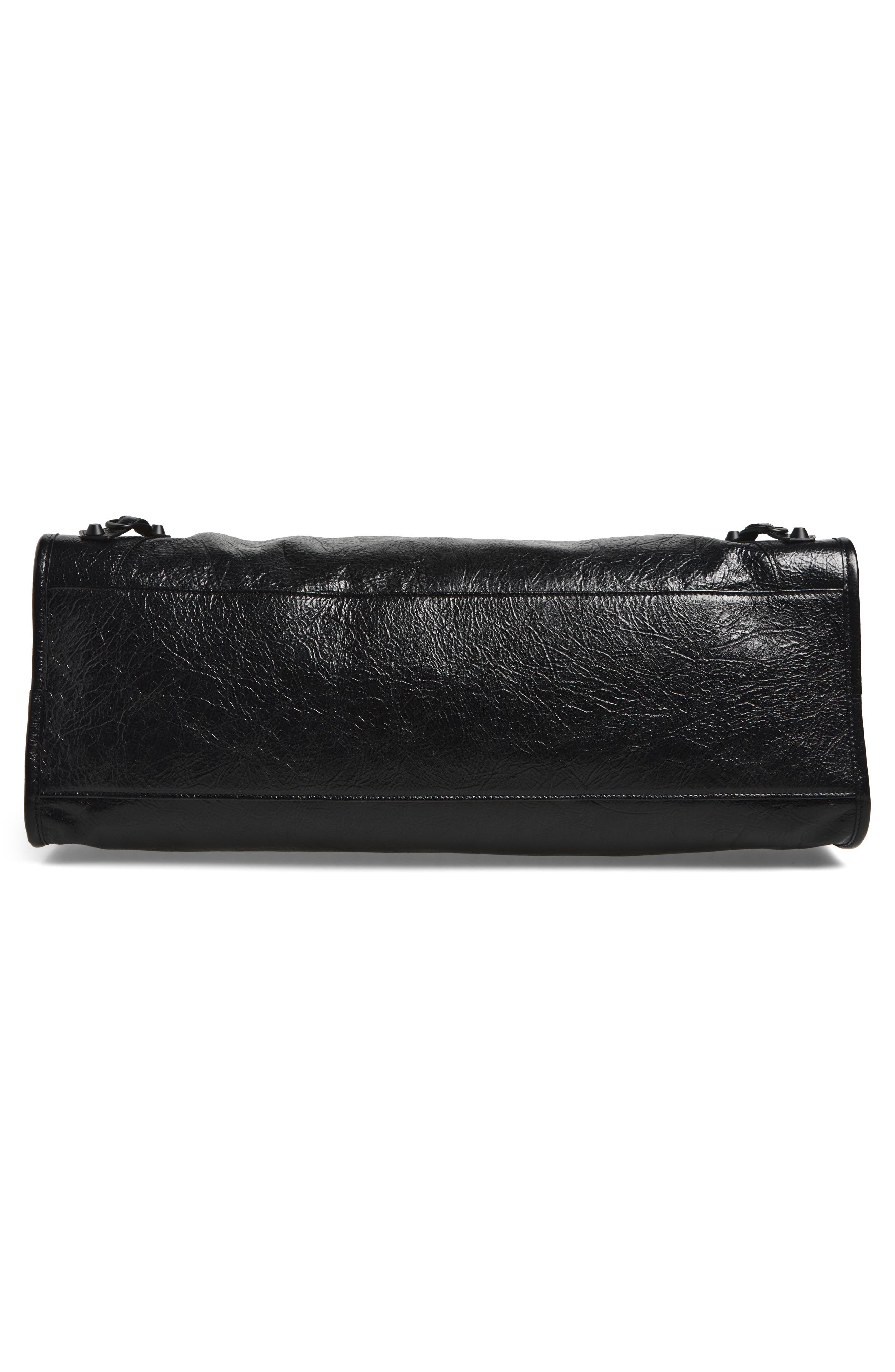 Large Le City Arena Leather Satchel, Alternate, color, 1000 BLACK