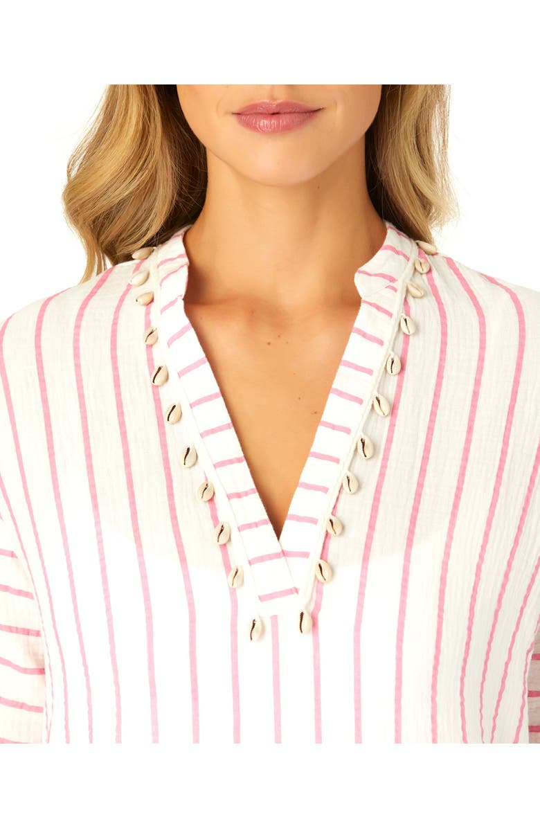 Anne Cole Women's Maxi Dress With Side Slits And Shell Details Cover Up, Alternate, color, 