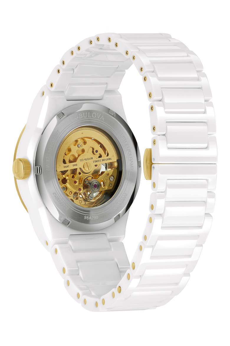 Millenia Automatic Ceramic Bracelet Watch, 41mm, Alternate, color, WHITE