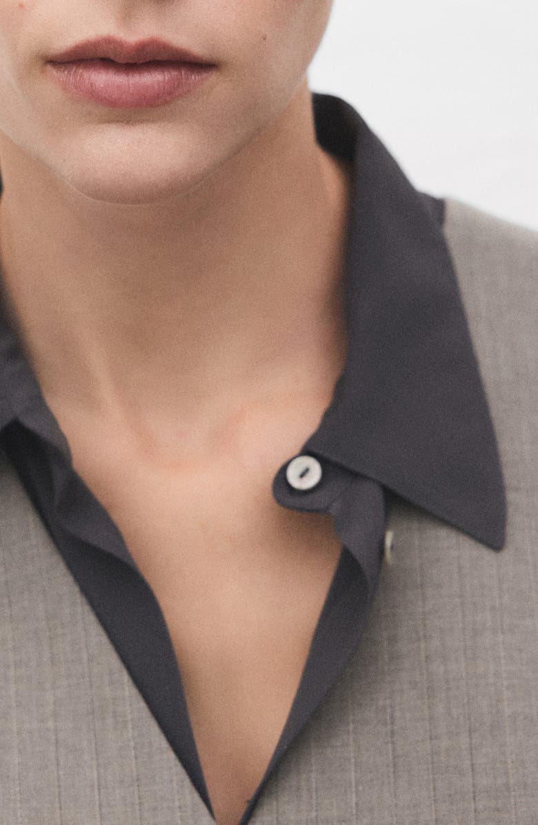 MANGO Pinstripe Vest, Alternate, color, Grey