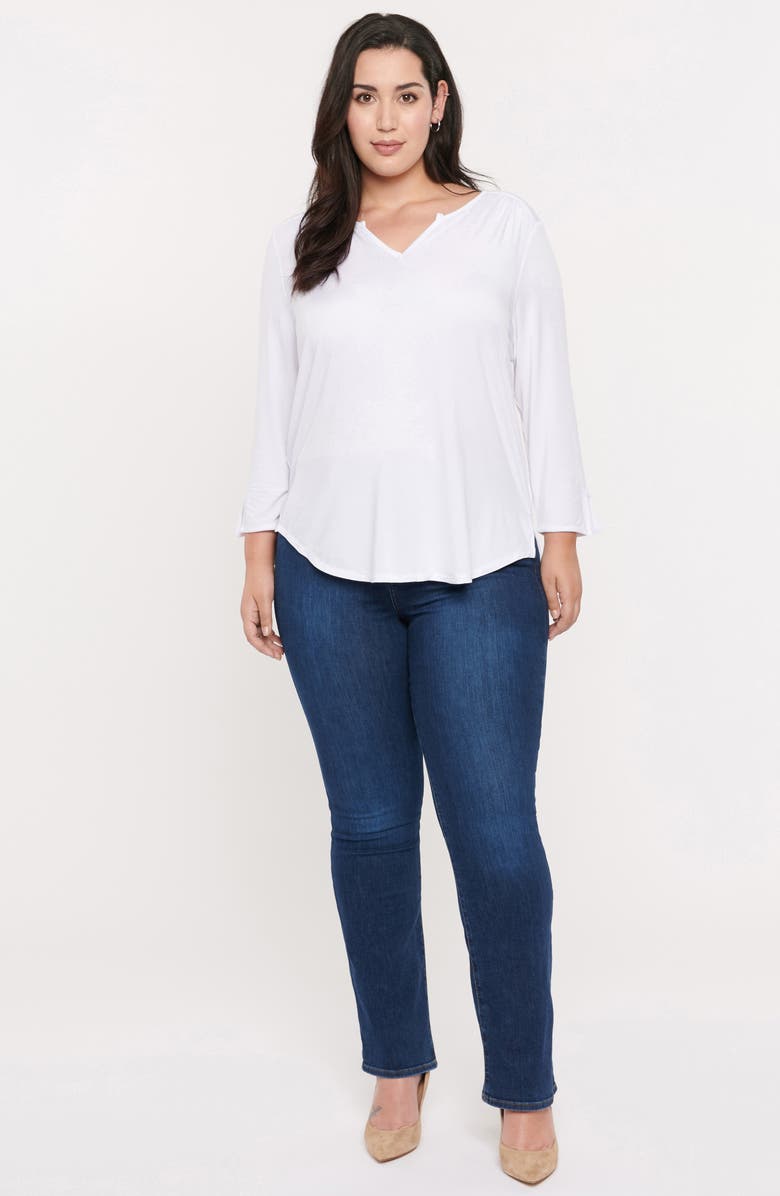 NYDJ Perfect Long Sleeve Top, Alternate, color, Optic White