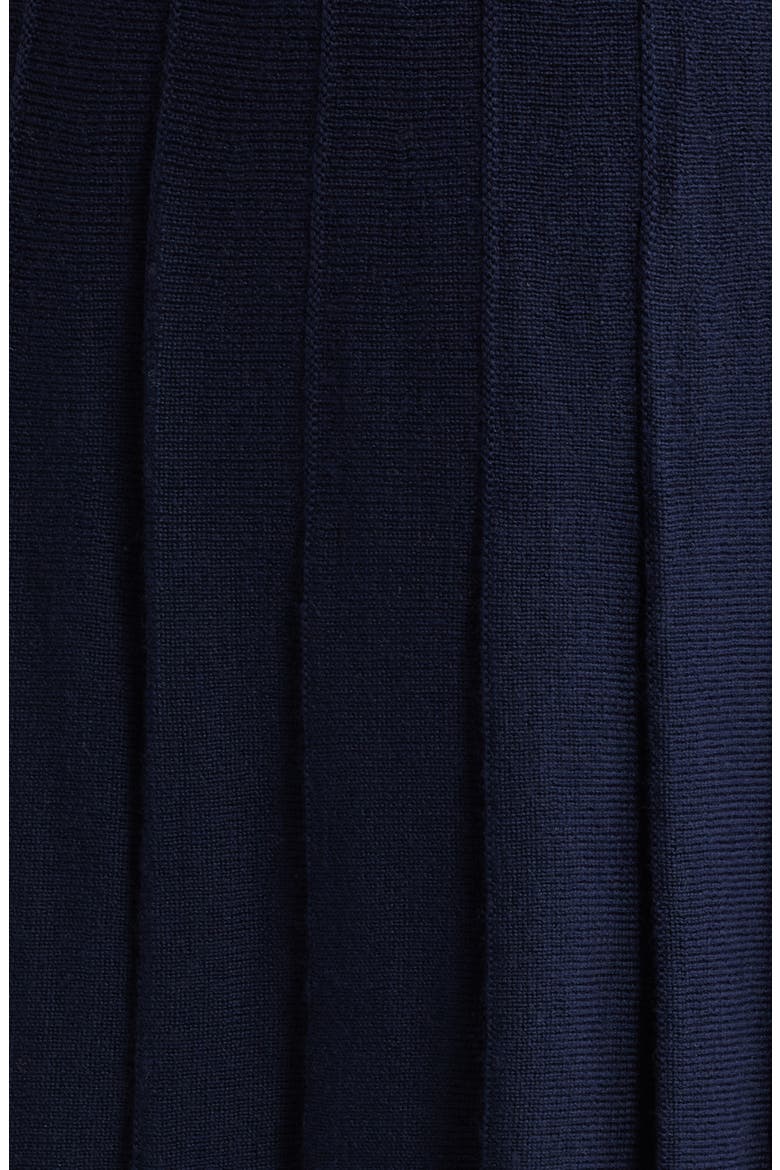 Mina Regenerative Merino Wool Pleated Skirt, Alternate, color, NAVY