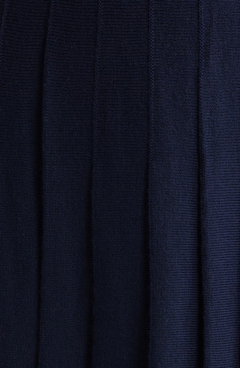 Reformation Mina Regenerative Merino Wool Pleated Skirt, Alternate, color, Navy