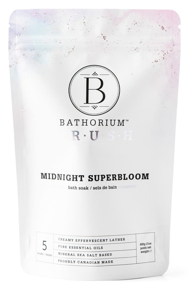 Bathorium Midnight Superbloom Crush Bath Soak, Main, color,