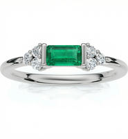 Bliss Diamond 1/3Ct Thin Emerald Diamond Stackable Wedding Ring 14k Gold Lab Grown