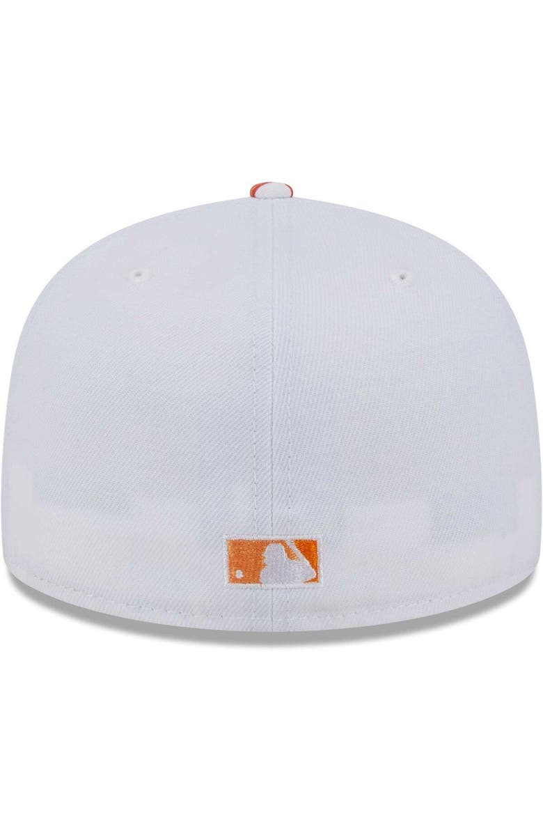 New Era Men's New Era White/Orange Cincinnati Reds Flamingo 59FIFTY Fitted Hat, Alternate, color, 