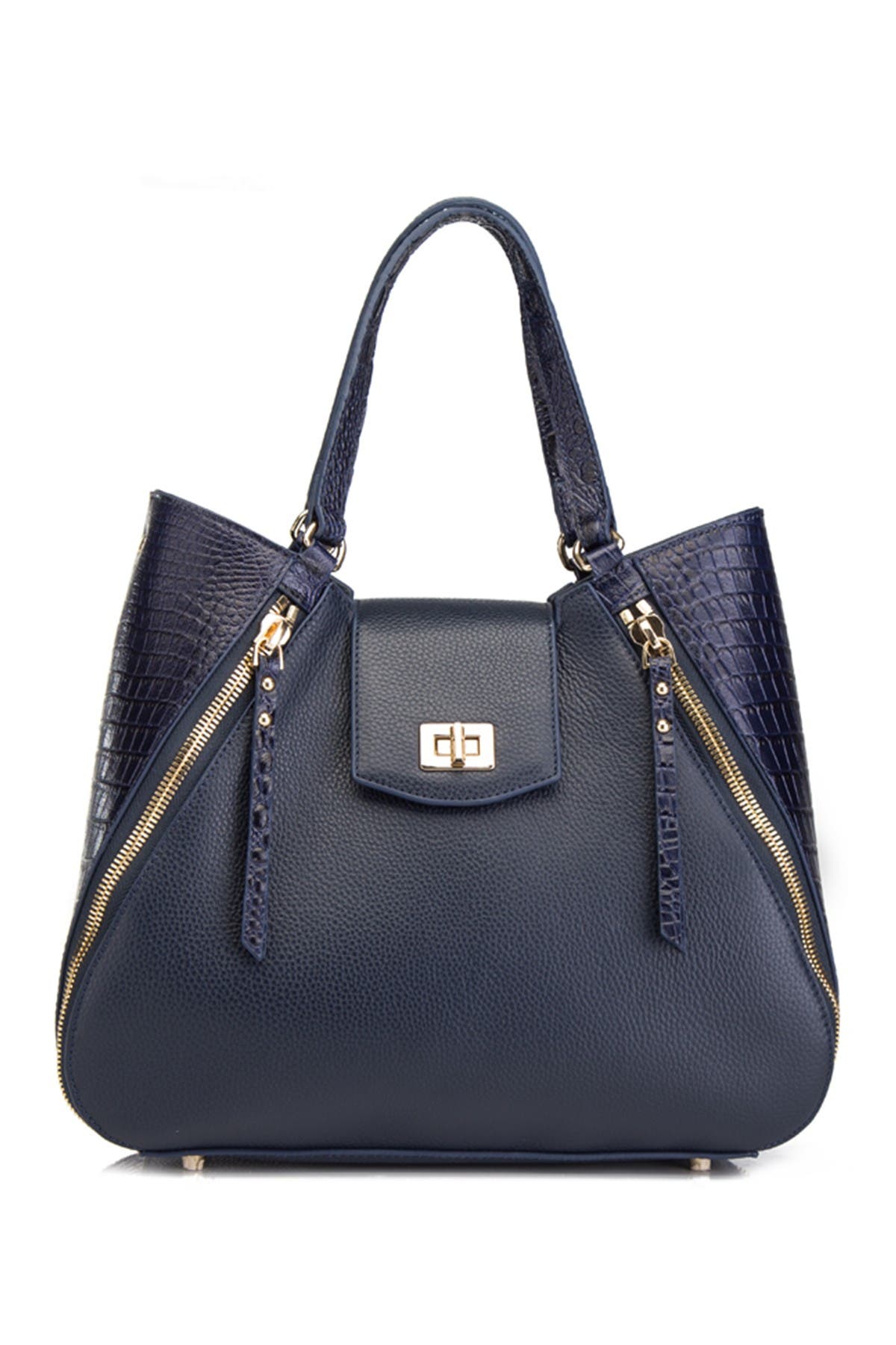 VICENZO LEATHER Steffi Croc Embossed Leather Handbag, Alternate, color, 