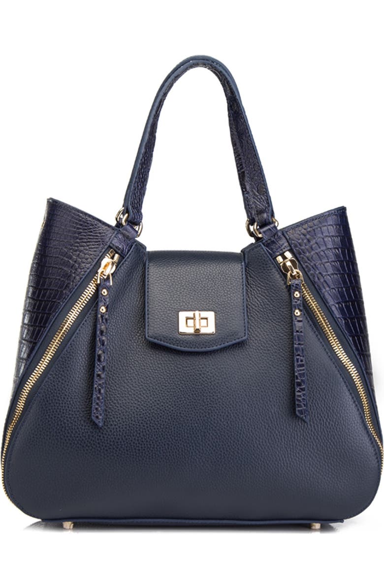 VICENZO LEATHER Steffi Croc Embossed Leather Handbag, Alternate, color,