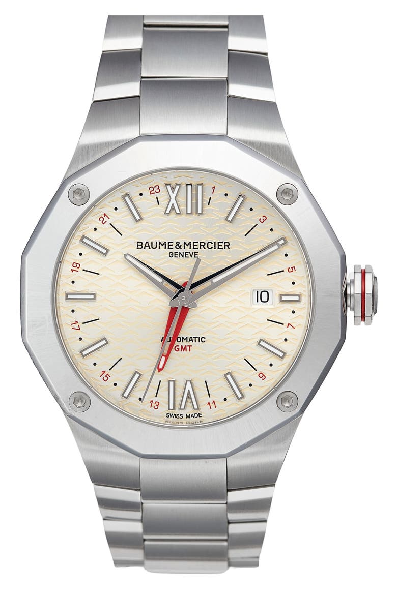 Riviera 10658 Automatic Bracelet Watch, 42mm, Main, color, SILVER COLOURED