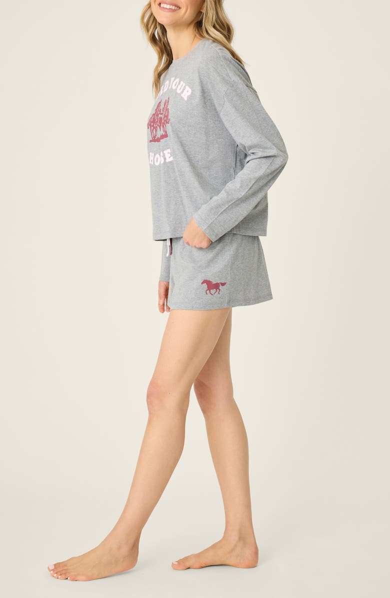 PJ Salvage Hold Your Horses Slub Jersey Short Pajamas, Alternate, color,