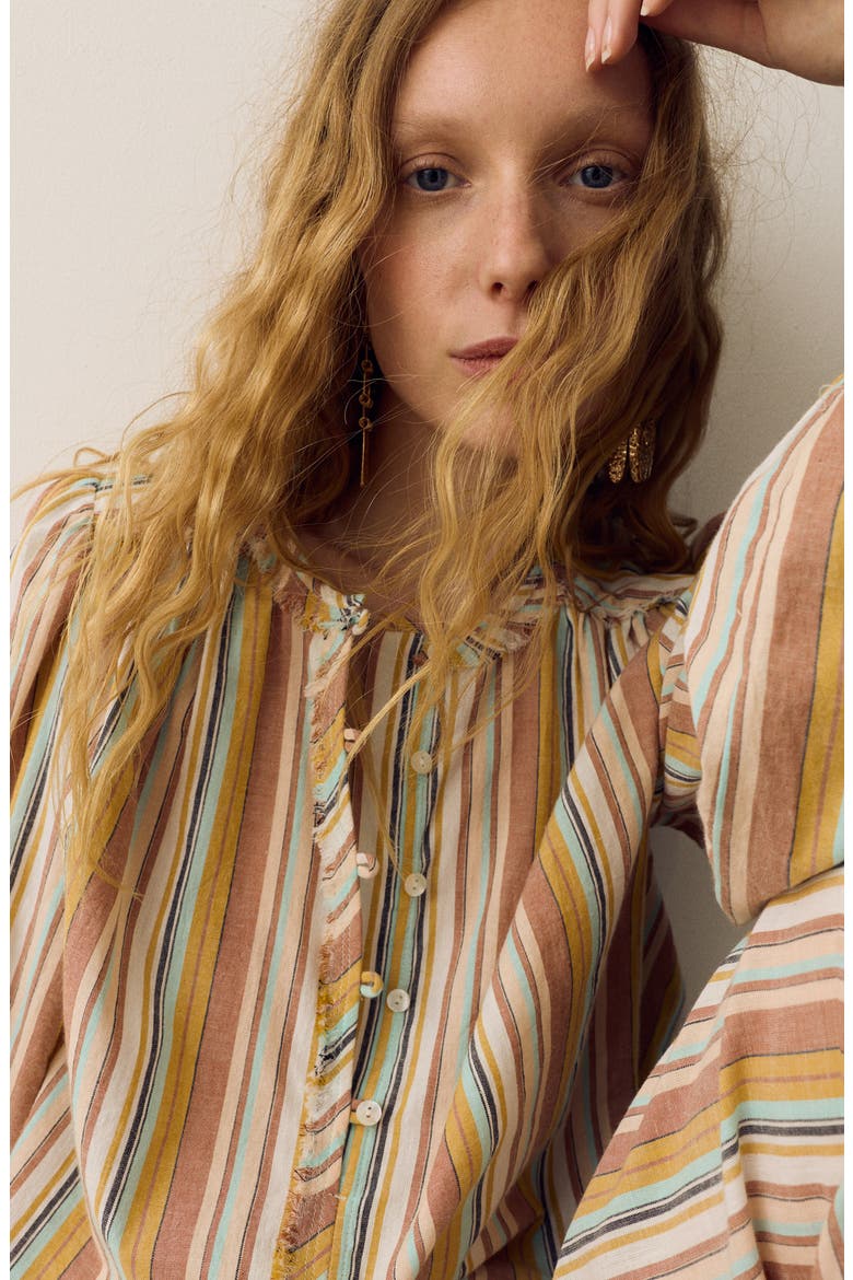 Stripe Button-Up Shirt, Alternate, color, PINK/ MULTI