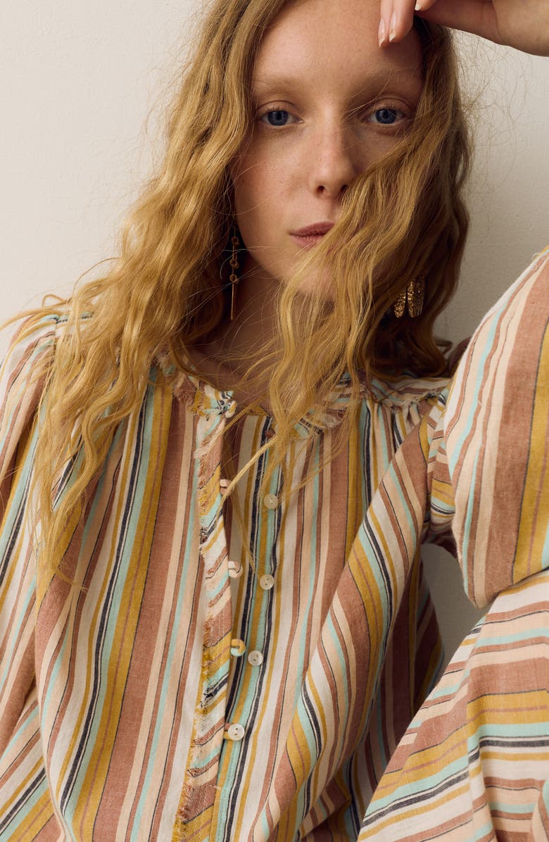 PER UNA BY M&S Stripe Button-Up Shirt, Alternate, color, Pink/ Multi