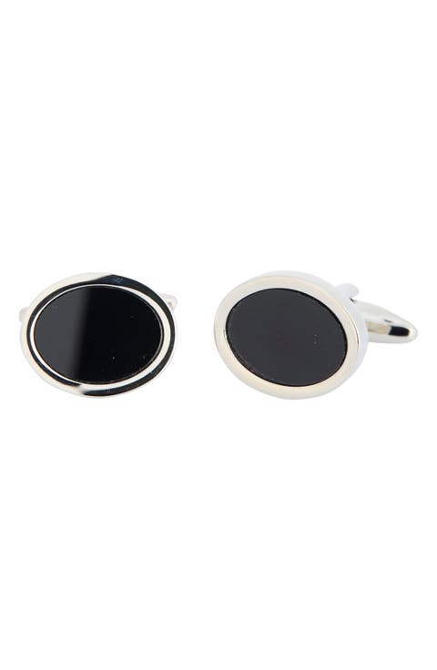 Onyx Oval Cuff Links