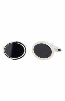 James Michael Onyx Oval Cuff Links