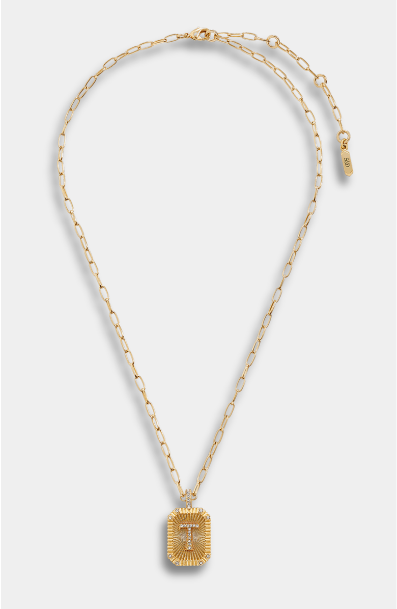 Stella & Dot Heirloom Initial Pendant Necklace, Alternate, color, Gold-T