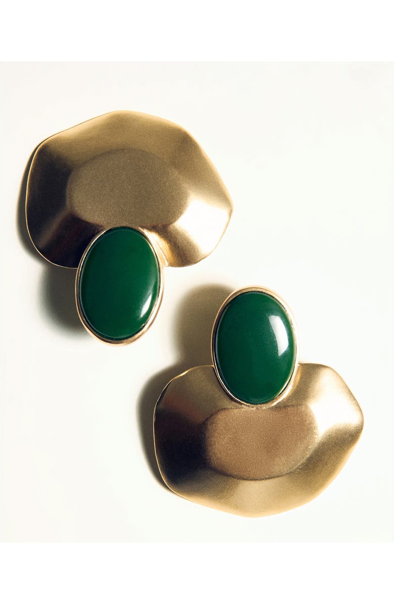 MANGO Resin Stud Earrings, Alternate, color, Gold