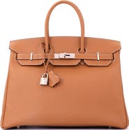 Pre-Owned Hermes Birkin Handbag Brown Epsom with Palladium Hardware 35
