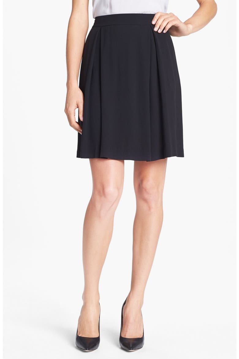 Textured Silk Georgette Skirt, Main, color, BLACK