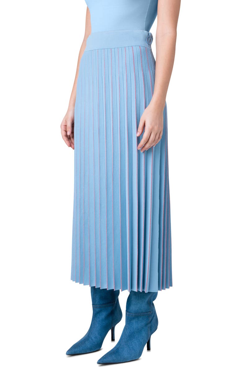 Akris punto Pleated Knit Midi Skirt, Alternate, color,
