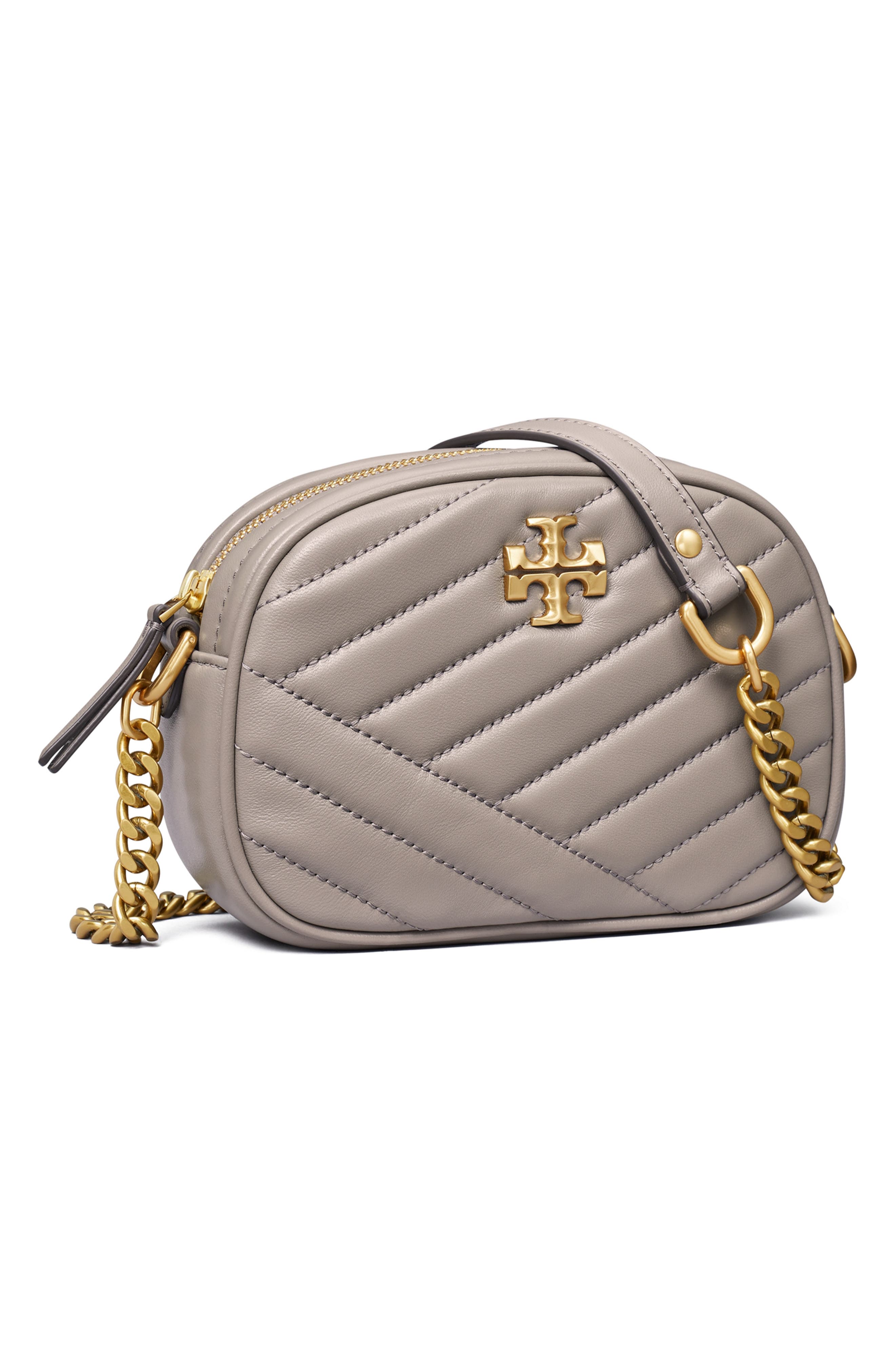 Kira Small Chevron Camera Bag, Alternate, color, GRAY HERON