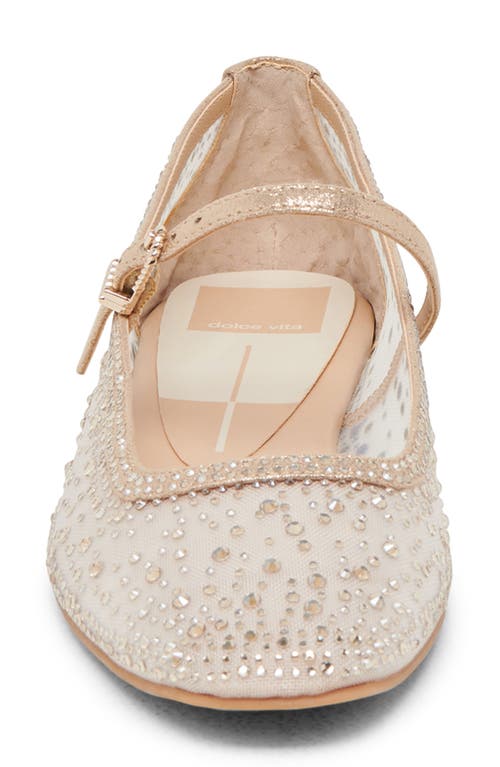 Dolce Vita Ansel Crochet Mary Jane Flat In Lt Gold Mesh