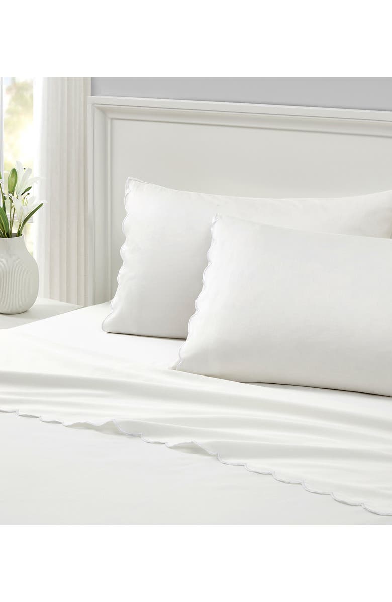 Peri Home Scallop Cotton Sheet Set, Alternate, color, White