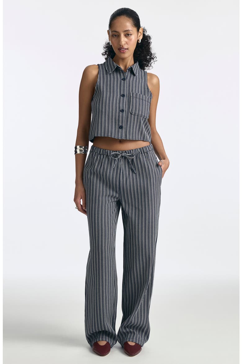 Indigo Stripe Tie Waist Wide Leg Pants, Alternate, color, INDIGO STRIPE