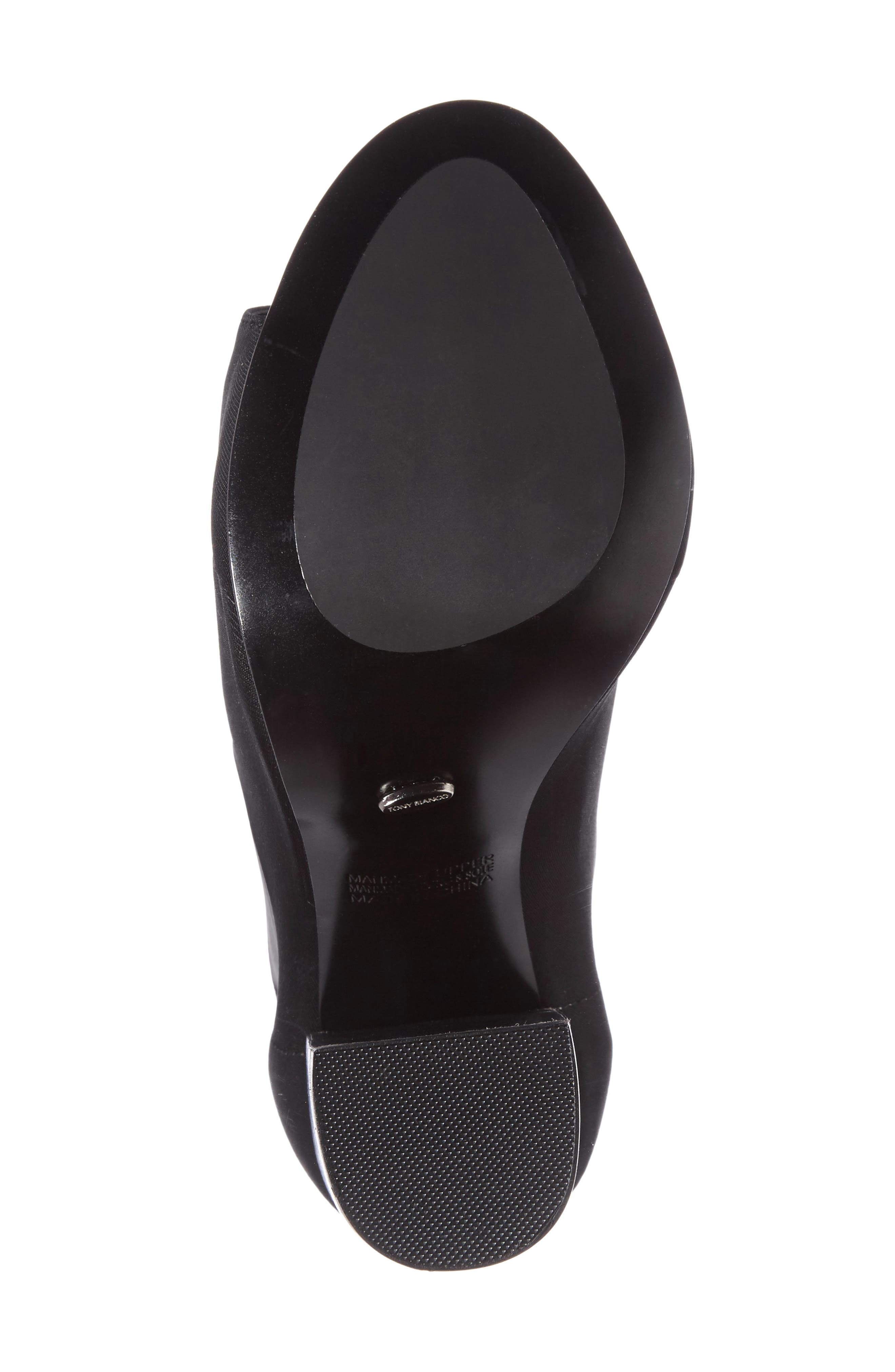 Malo Open Toe Stretch Bootie, Alternate, color, BLACK LYCRA