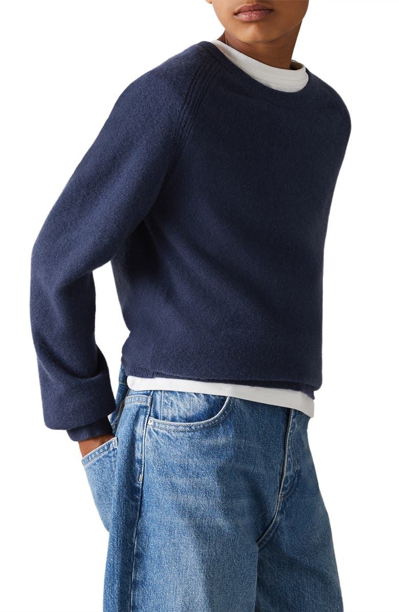 Reiss Kids' Cloud Jr. Wool Blend Crewneck Sweater, Alternate, color, Dark Airforce Blue