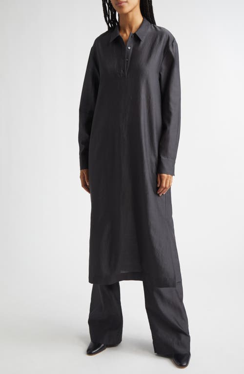 Paloma Wool Espon Long Sleeve Wool & Silk Midi Shirtdress In Gray