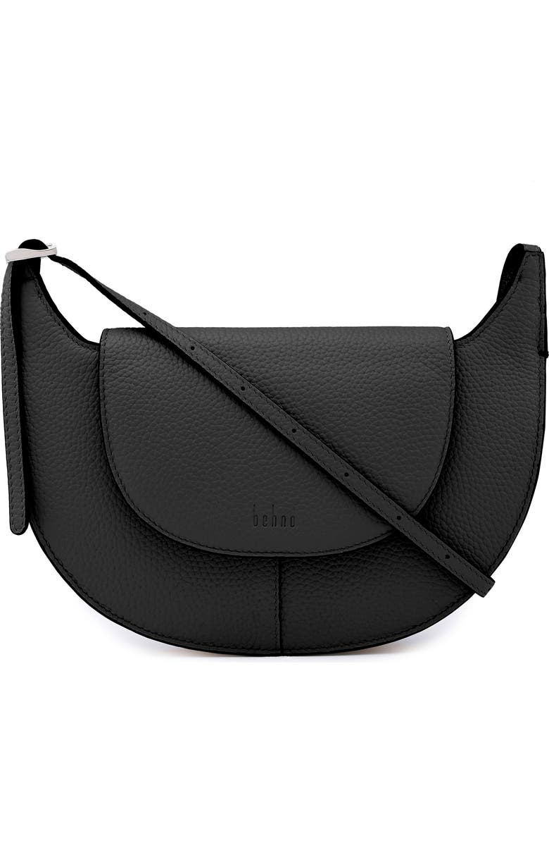 behno Nadia Leather Crossbody Bag, Main, color, Black