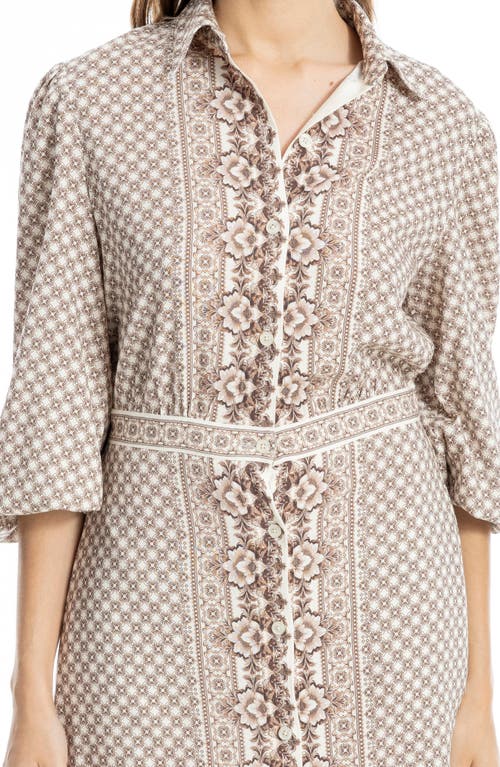 Max Studio Embroidered Shirtdress In Neutral