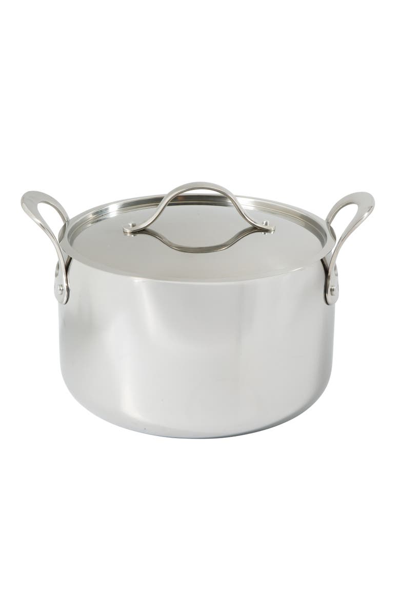 8 Quart Tri-Ply Stainless Steel Stock Pot with Lid - Dutch Oven, Main, color, Stainless Steel