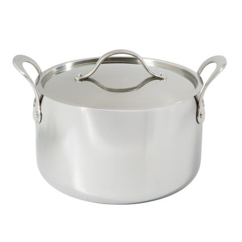 8 Quart Tri-Ply Stainless Steel Stock Pot with Lid - Dutch Oven