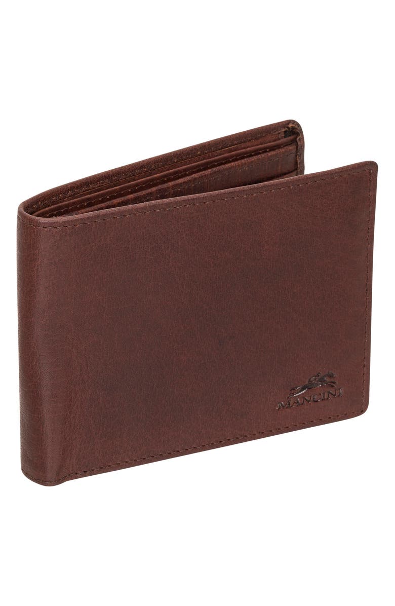 Mancini RFID Bifold Wallet, Alternate, color, Brown