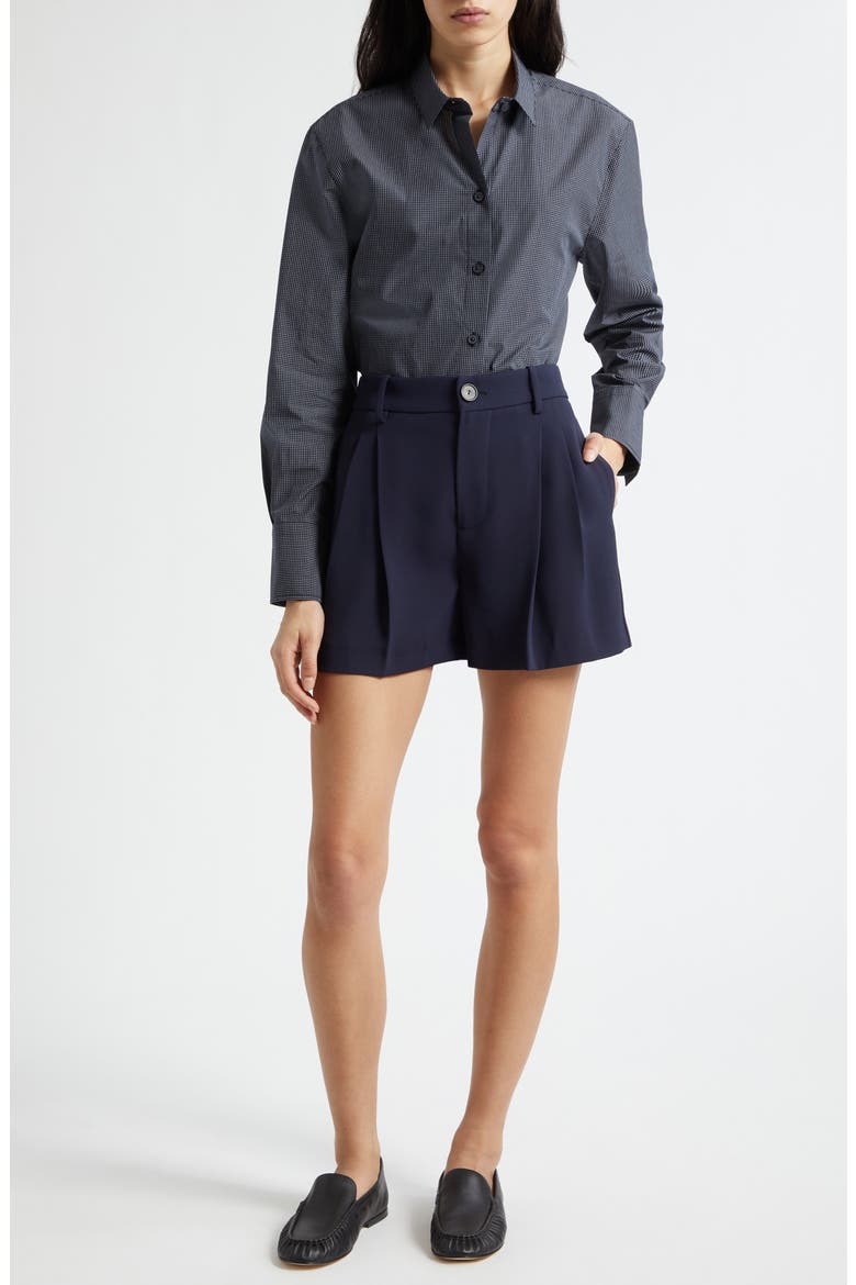 Micro Grid Cotton Button-Up Shirt, Alternate, color, TWILIGHT/ OFF WHITE